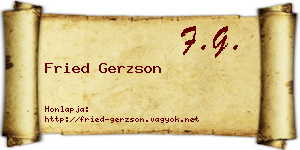 Fried Gerzson névjegykártya